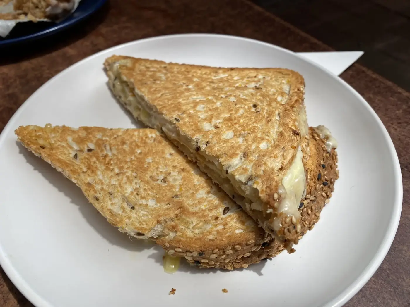 Four-cheese toastie at Four Birds Cafe